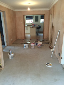 Grey quartz flooring