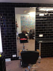 Black metro wall tiles throuighout